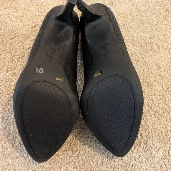Jessica Simpson Black Textured Platform Pumps - Size 10 - Classic Stiletto Heels - Picture 4 of 4